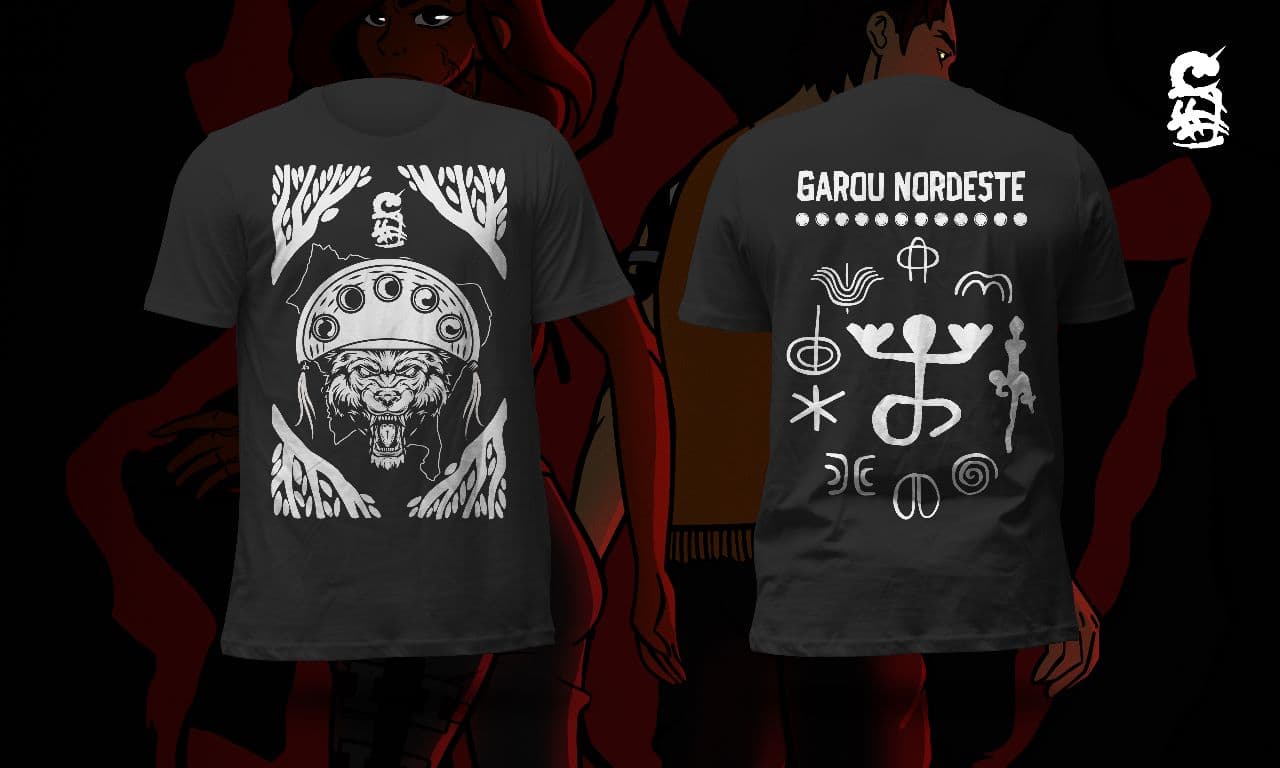 Modelo preto da camisa do Garou Nordeste